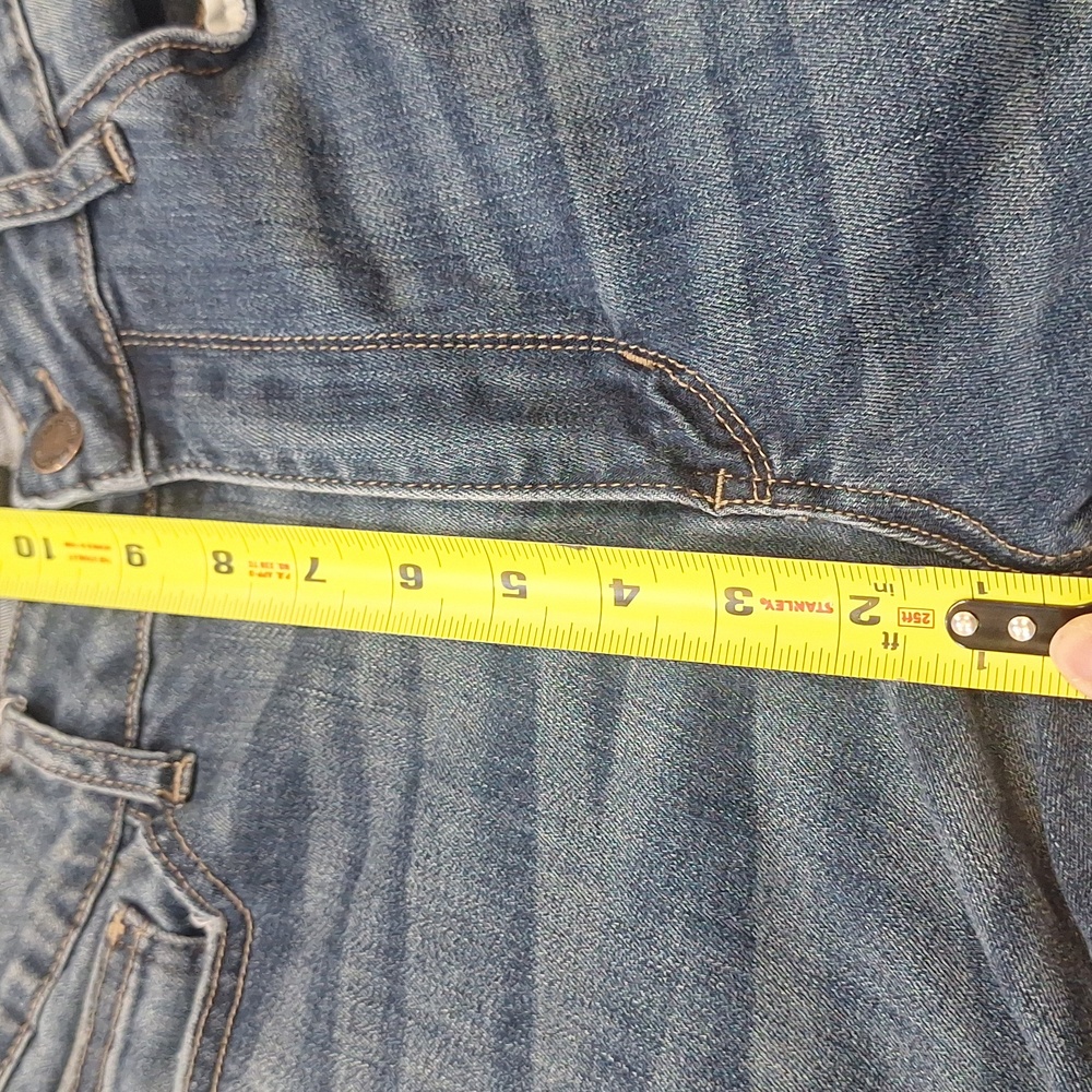 Judy Blue Dark Wash Distressed‎ Bootcut Fit Midrise Jeans Sz 14W Flare Stretch - Picture 7 of 9